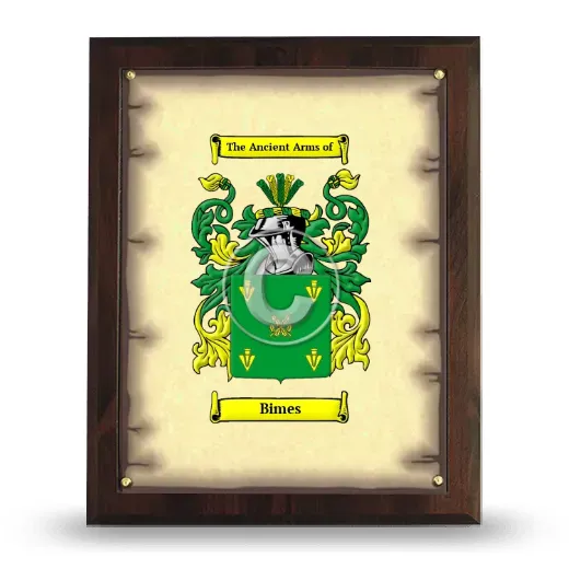 Bimes Coat of Arms Plaque