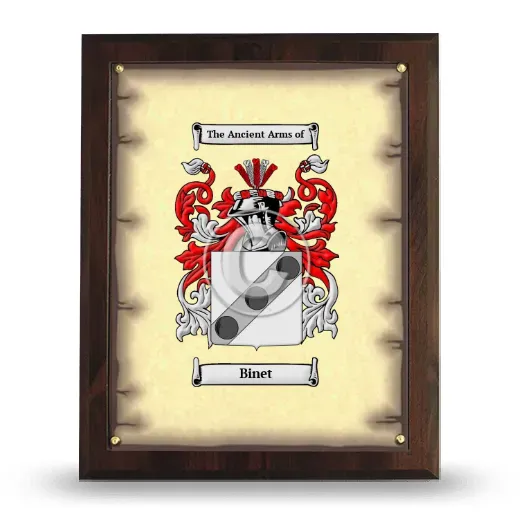 Binet Coat of Arms Plaque