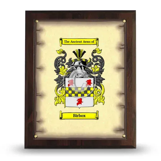 Birbox Coat of Arms Plaque