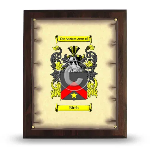 Birch Coat of Arms Plaque