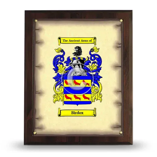 Birdox Coat of Arms Plaque