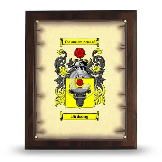 Birdsong Coat of Arms Plaque