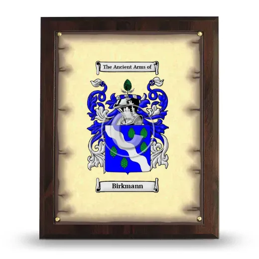 Birkmann Coat of Arms Plaque