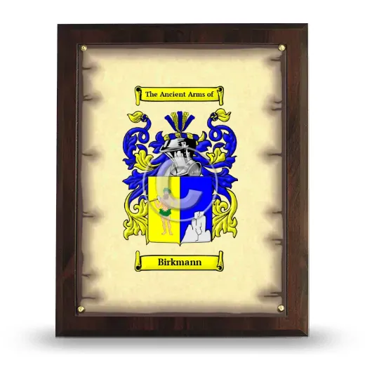 Birkmann Coat of Arms Plaque