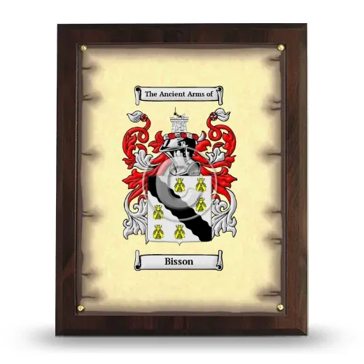 Bisson Coat of Arms Plaque