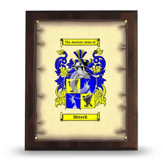 Bitterli Coat of Arms Plaque