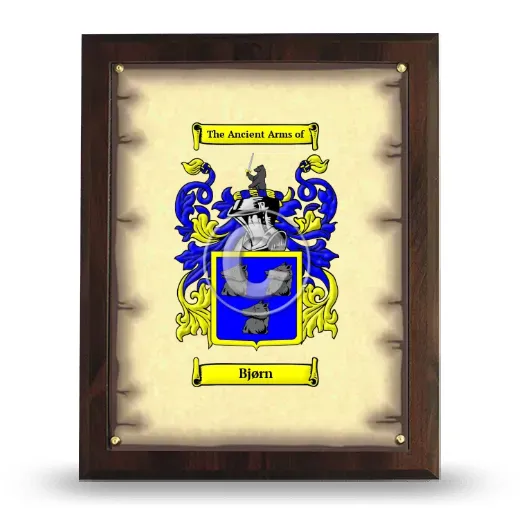 Bjørn Coat of Arms Plaque