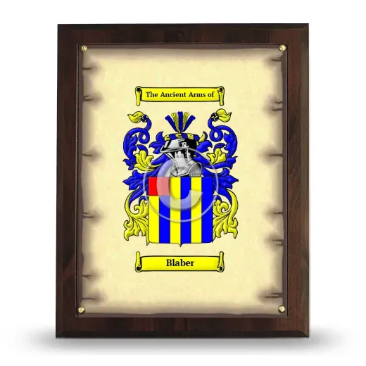 Blaber Coat of Arms Plaque