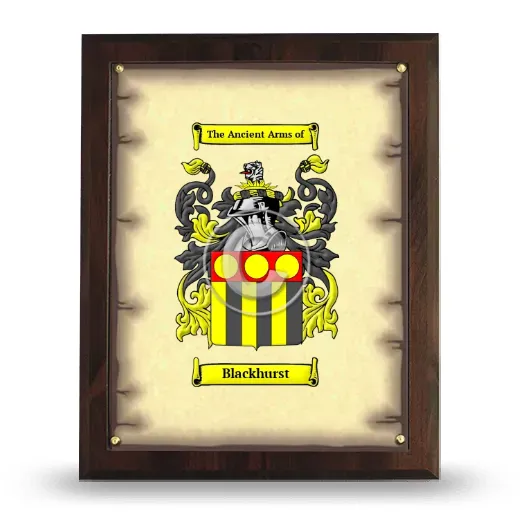 Blackhurst Coat of Arms Plaque