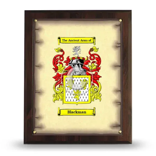 Blackman Coat of Arms Plaque