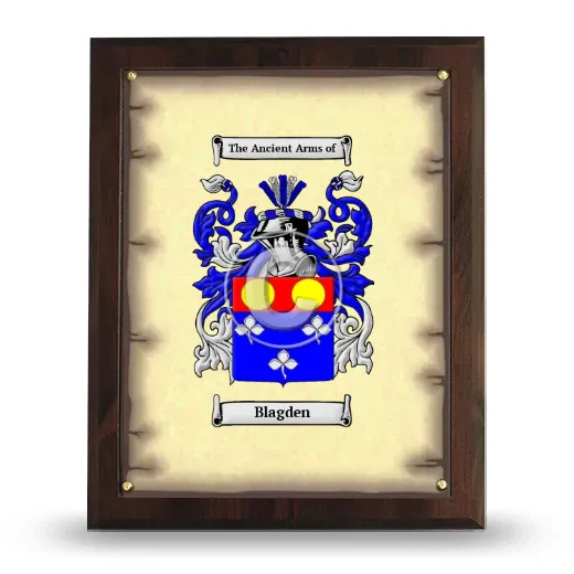 Blagden Coat of Arms Plaque