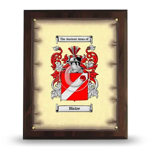 Blaize Coat of Arms Plaque