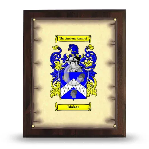Blakar Coat of Arms Plaque