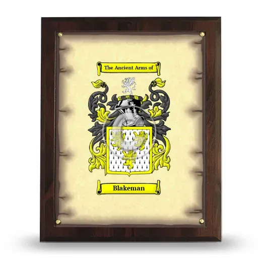 Blakeman Coat of Arms Plaque