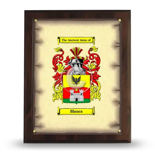 Blanca Coat of Arms Plaque