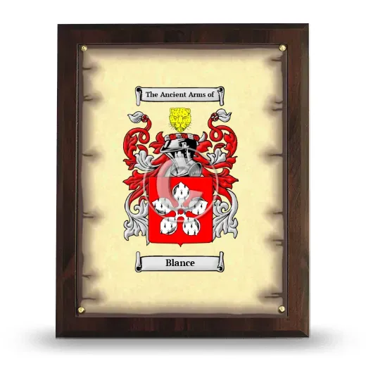 Blance Coat of Arms Plaque