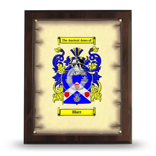 Blatt Coat of Arms Plaque