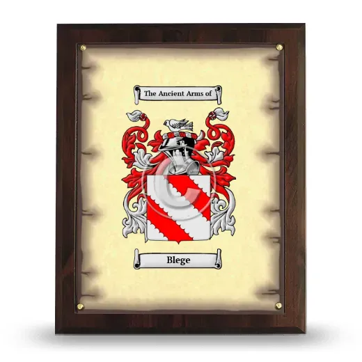 Blege Coat of Arms Plaque
