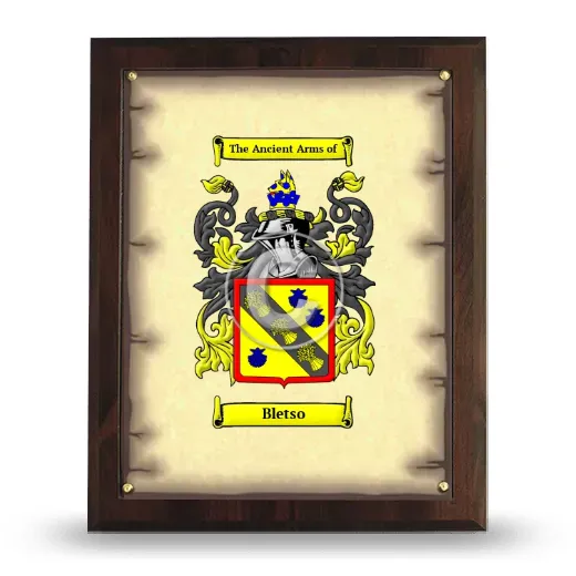 Bletso Coat of Arms Plaque
