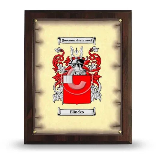 Blincko Coat of Arms Plaque