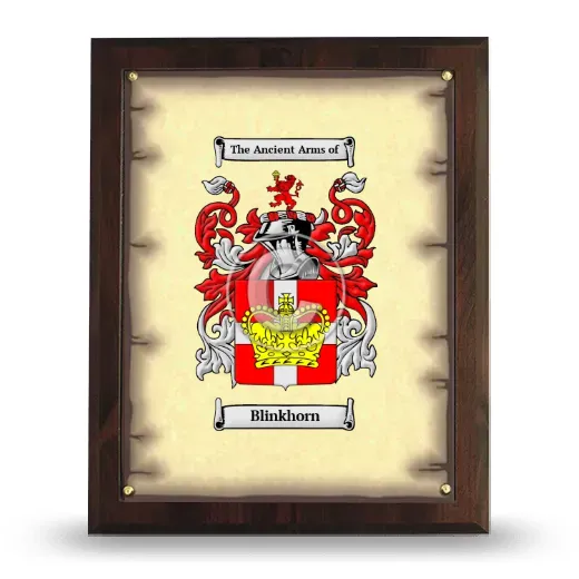 Blinkhorn Coat of Arms Plaque
