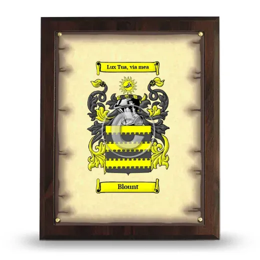 Blount Coat of Arms Plaque