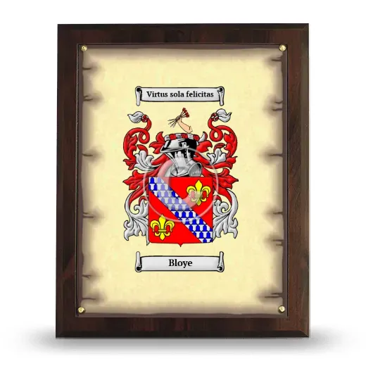 Bloye Coat of Arms Plaque