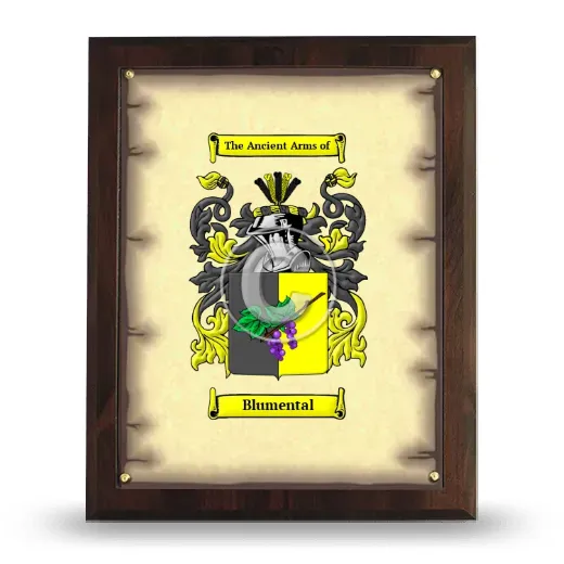 Blumental Coat of Arms Plaque