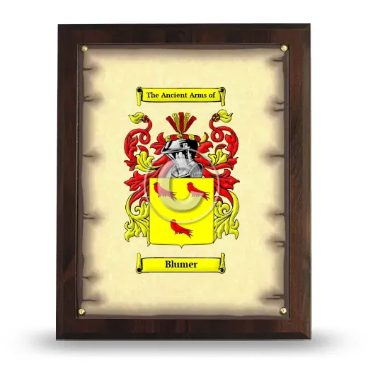 Blumer Coat of Arms Plaque