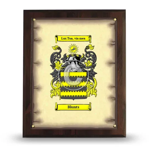 Blunts Coat of Arms Plaque