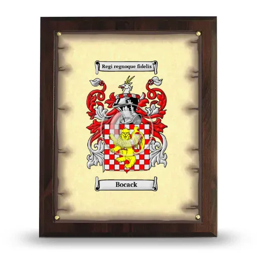 Bocack Coat of Arms Plaque