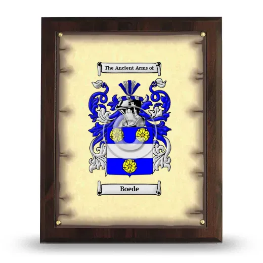 Boede Coat of Arms Plaque