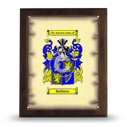 Boehnen Coat of Arms Plaque