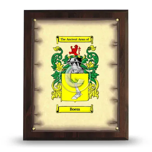 Boem Coat of Arms Plaque