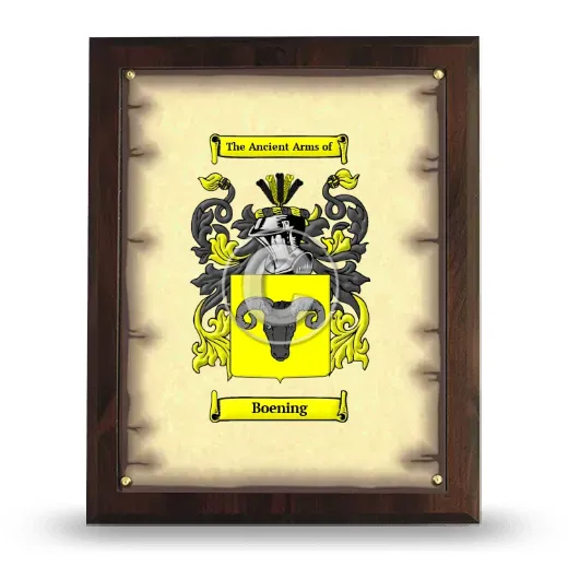 Boening Coat of Arms Plaque