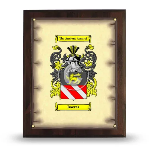 Boeres Coat of Arms Plaque