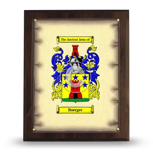 Boerger Coat of Arms Plaque