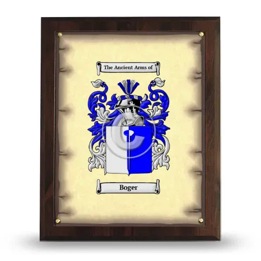Boger Coat of Arms Plaque