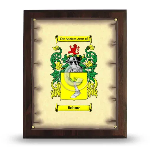 Bohme Coat of Arms Plaque