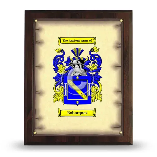 Bohorquez Coat of Arms Plaque