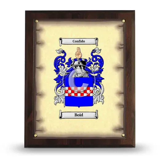 Boid Coat of Arms Plaque