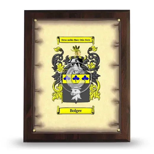 Bolger Coat of Arms Plaque