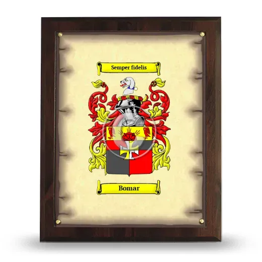 Bomar Coat of Arms Plaque