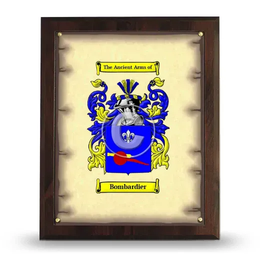 Bombardier Coat of Arms Plaque