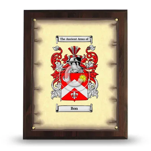 Bon Coat of Arms Plaque