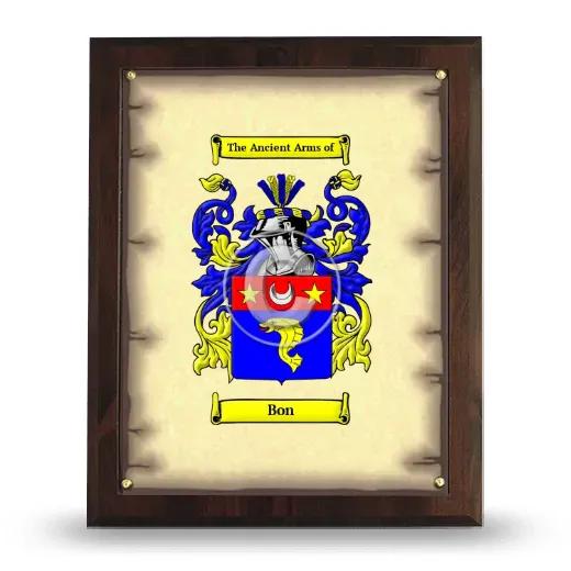 Bon Coat of Arms Plaque