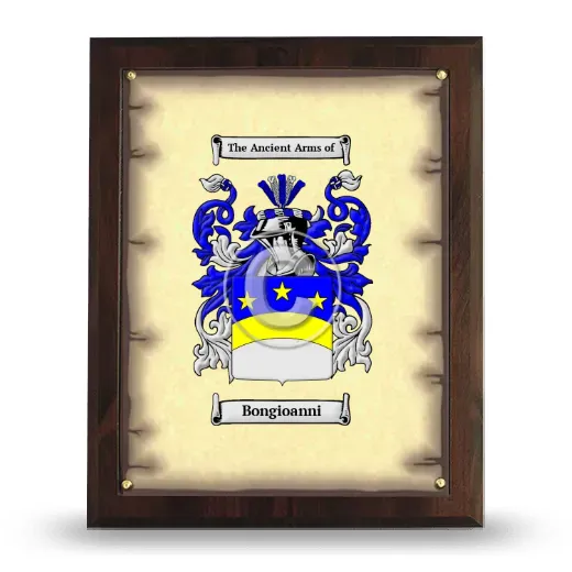 Bongioanni Coat of Arms Plaque