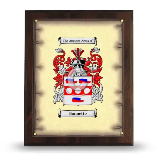 Bonnette Coat of Arms Plaque