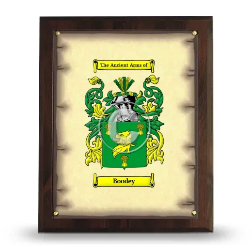 Boodey Coat of Arms Plaque