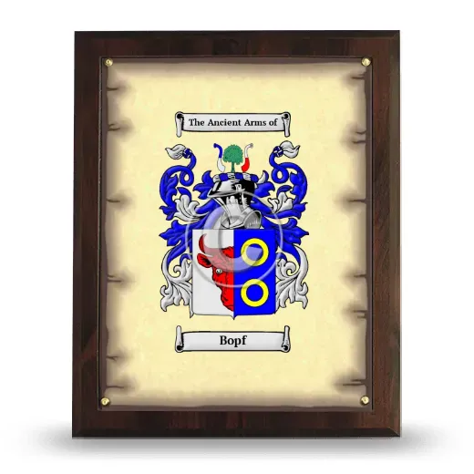 Bopf Coat of Arms Plaque